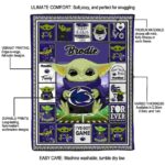 personalized penn state nittany lions baby yoda blue blanket best selling