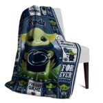personalized penn state nittany lions baby yoda blue blanket best selling
