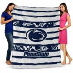 personalized penn state nittany lions floral stripes blue white blanket fashion forward
