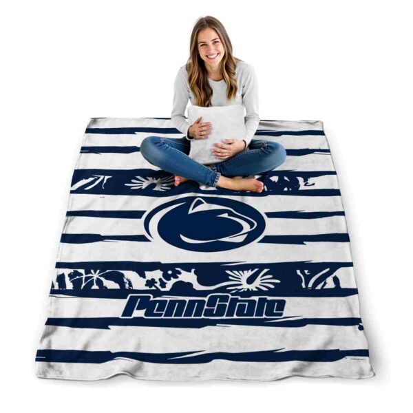 personalized penn state nittany lions floral stripes blue white blanket high quality