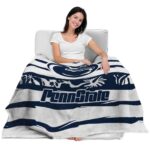 personalized penn state nittany lions floral stripes blue white blanket latest model