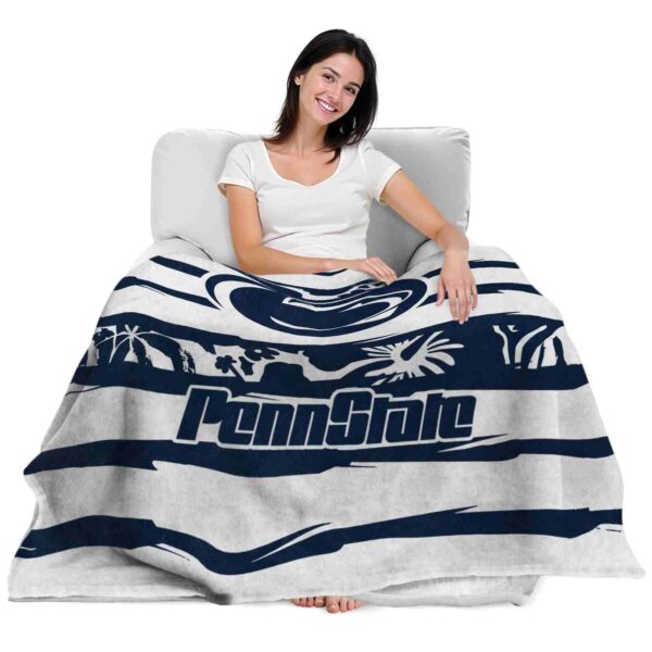 personalized penn state nittany lions floral stripes blue white blanket latest model