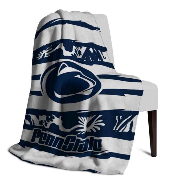 personalized penn state nittany lions floral stripes blue white blanket top rated