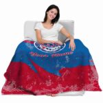 personalized philadelphia 76ers grunge streaks blue blanket best selling