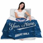 personalized philadelphia 76ers grunge texture blue white blanket best selling