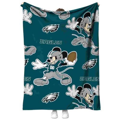 personalized philadelphia eagles mickey green blanket best selling