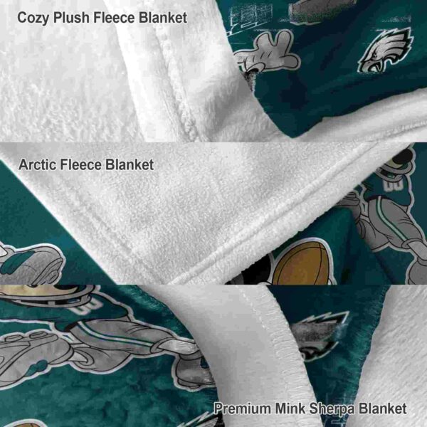 personalized philadelphia eagles mickey green blanket premium grade