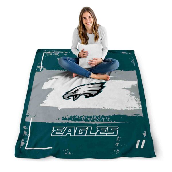 personalized philadelphia eagles paint strokes green white blanket high quality