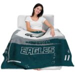 personalized philadelphia eagles paint strokes green white blanket latest model