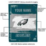 personalized philadelphia eagles paint strokes green white blanket new arrival