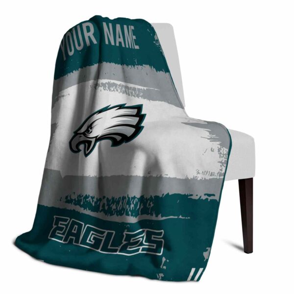 personalized philadelphia eagles paint strokes green white blanket top rated