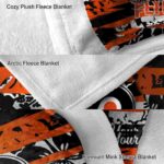personalized philadelphia flyers floral stripes orange white blanket best selling