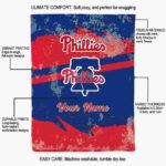 personalized philadelphia phillies grunge streaks blue blanket new arrival