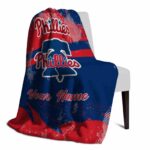 personalized philadelphia phillies grunge streaks blue blanket top rated