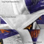 personalized phoenix suns grunge texture purple white blanket best selling