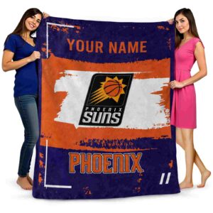 personalized phoenix suns paint strokes purple white blanket fashion forward