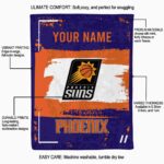 personalized phoenix suns paint strokes purple white blanket best selling