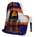 personalized phoenix suns paint strokes purple white blanket best selling