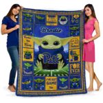 personalized pittsburgh panthers baby yoda royal blue blanket best selling