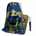personalized pittsburgh panthers baby yoda royal blue blanket best selling