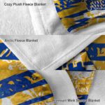 personalized pittsburgh panthers floral stripes royal blue white blanket premium grade