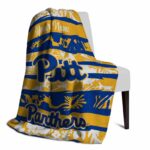 personalized pittsburgh panthers floral stripes royal blue white blanket top rated