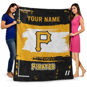 personalized pittsburgh pirates paint strokes black white blanket fashion forward