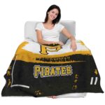 personalized pittsburgh pirates paint strokes black white blanket latest model