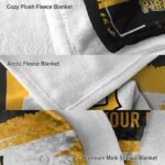 personalized pittsburgh pirates paint strokes black white blanket premium grade
