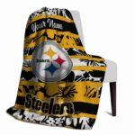 personalized pittsburgh steelers floral stripes gold white blanket top rated