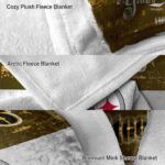personalized pittsburgh steelers grunge texture gold white blanket premium grade
