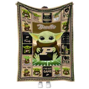 personalized purdue boilermakers baby yoda gold blanket best selling
