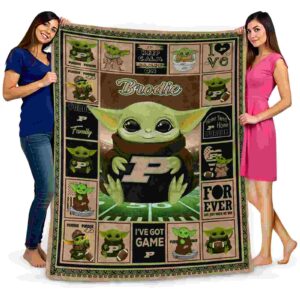 personalized purdue boilermakers baby yoda gold blanket fashion forward