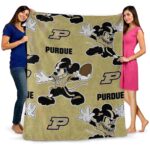 personalized purdue boilermakers mickey gold blanket best selling