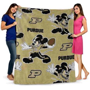 personalized purdue boilermakers mickey gold blanket fashion forward