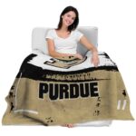 personalized purdue boilermakers paint strokes gold white blanket best selling