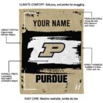 personalized purdue boilermakers paint strokes gold white blanket best selling