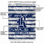 personalized rice owls floral stripes navy blue white blanket new arrival