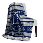 personalized rice owls floral stripes navy blue white blanket top rated