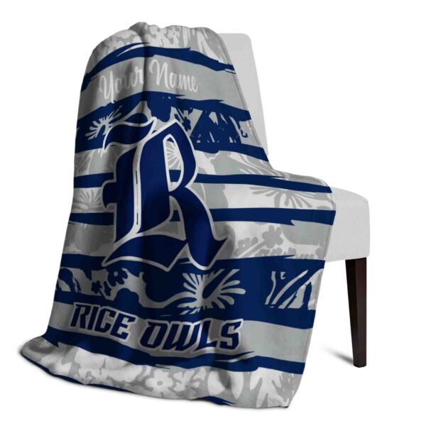 personalized rice owls floral stripes navy blue white blanket top rated
