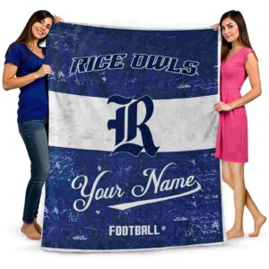 personalized rice owls grunge texture navy blue white blanket fashion forward