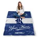 personalized rice owls grunge texture navy blue white blanket best selling