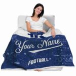 personalized rice owls grunge texture navy blue white blanket best selling