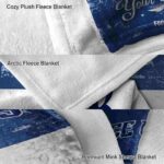 personalized rice owls grunge texture navy blue white blanket best selling