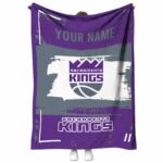 personalized sacramento kings paint strokes purple white blanket best selling