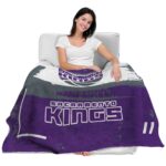 personalized sacramento kings paint strokes purple white blanket latest model