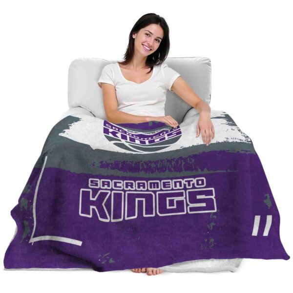 personalized sacramento kings paint strokes purple white blanket latest model