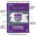 personalized sacramento kings paint strokes purple white blanket new arrival