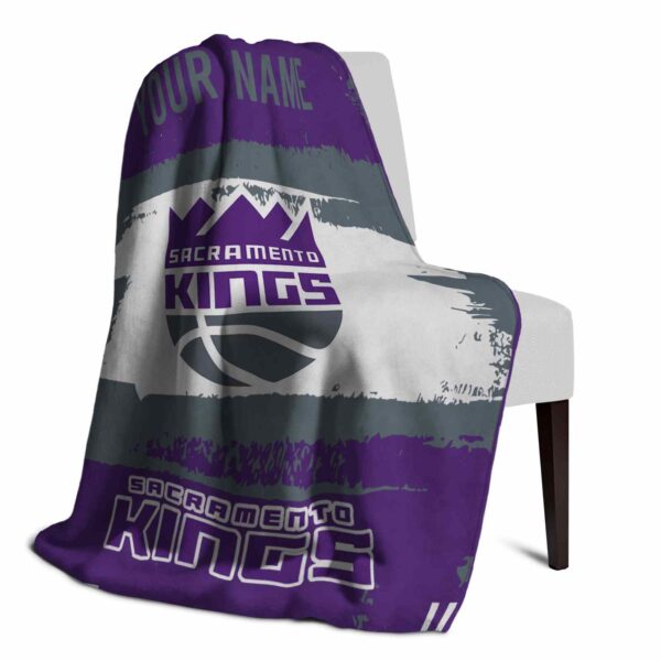 personalized sacramento kings paint strokes purple white blanket top rated