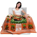 personalized sam houston bearkats baby yoda orange blanket latest model